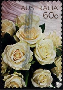 Stamp, Cream Roses, Australia,  , Flowers, Roses, Plants (Flora)
