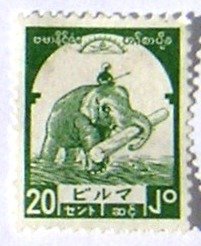 Asian Elephant (Elephas maximus) transported Tree Trunk