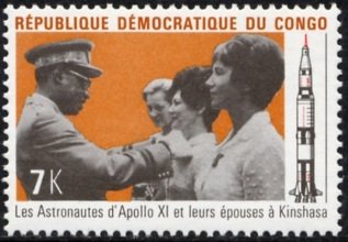 Stamp, The astronauts of Apollo XI, Congo, Democratic Republic (Kinshasa),  