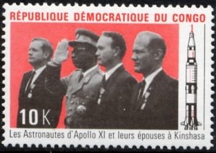 Stamp, The astronauts of Apollo XI, Congo, Democratic Republic (Kinshasa),  