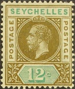 Stamp, Issues of 1912, Seychelles,  