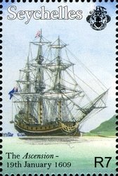 Stamp, 400th Anniversary of the first recorded , Seychelles,  