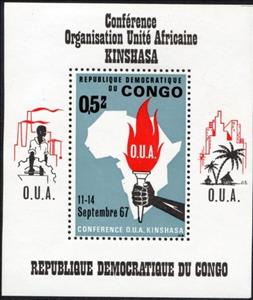 Souvenir Sheet, Conference O.U.A. in Kinshasa, Congo, Democratic Republic (Kinshasa),  