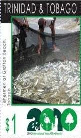 Stamp, Fishermen at Grafton Beach, Tobago, Trinidad and Tobago,  