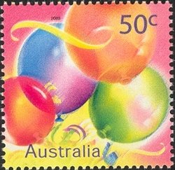 Stamp, Balloons, Australia,  