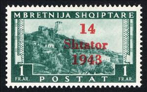 Stamp, Overprint SHTATOR on Albanian Stamp, Germany, Occupations in the Years 1939-1945,  