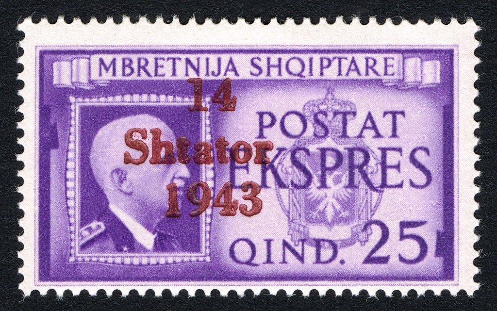Overprint SHTATOR Over Albanian Stamp