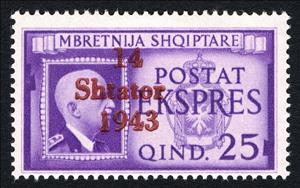 Stamp, Overprint SHTATOR Over Albanian Stamp, Germany, Occupations in the Years 1939-1945,  