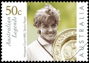 Stamp, Court With Trophy, Australia,  , Famous People, Tennis