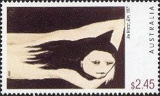 Stamp, Girl, Australia,  , Paintings