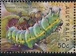 Stamp, Emperor Gum Moth (Opodiphthera eucalypti), Australia,  , Insects, Caterpillars, Animals (Fauna)