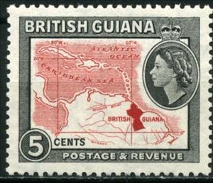 Stamp, Map, Guyana,  