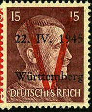 Stamp, Print on Hitler edition, Germany, Local Post,  