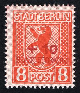 Stamp, Overprint on "Berlin" edition, Germany, Local Post,  