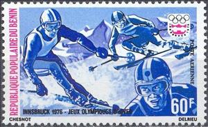 Stamp, Downhill, Benin,  , Olympic Games