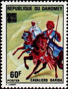 Stamp, Cavaliers Bariba, Benin,  , Horses