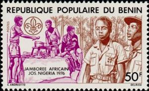 Stamp, Boy-scouts Eating, Benin,  , Scouting