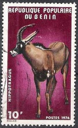Stamp, Roan Antelope (Hippotragus equinus), Benin,  , Mammals, Antelopes, Animals (Fauna)