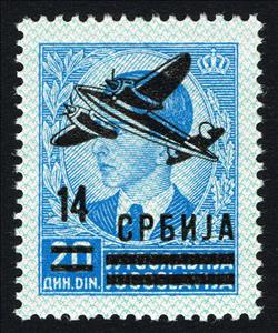 Stamp, Airplane over face, Serbia,  