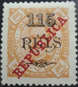 Stamp, Kings D. Luís I and D. Carlos I, with surcharge «REPUBLICA», Cabo Verde,  