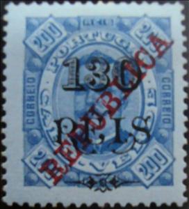 Stamp, Kings D. Luís I and D. Carlos I, with surcharge «REPUBLICA», Cabo Verde,  