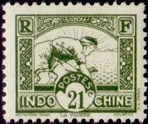 Stamp, Paddy Field, French Indochina,  , Agriculture