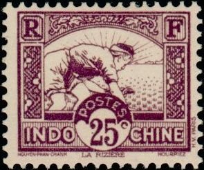 Stamp, Paddy Field, French Indochina,  , Agriculture