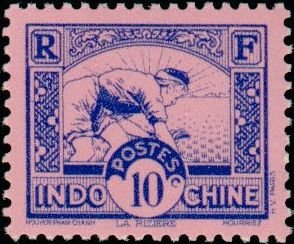 Stamp, Paddy Field, French Indochina,  , Agriculture