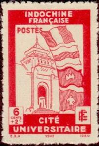 Stamp, University of Hanoi, French Indochina,  , Universities, Buildings