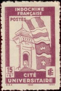 Stamp, University of Hanoi, French Indochina,  , Universities, Buildings