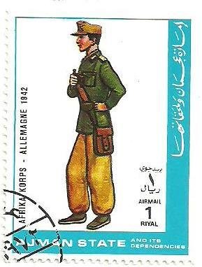 Stamp, Africacorps - Germany 1942, Ajman,  