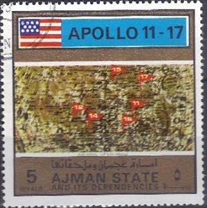 Stamp, Map, Ajman,  