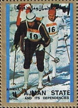 Stamp, Cross-Country Skiing, Ajman,  , Olympic Games