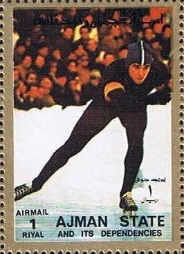 Stamp, Speed Skating, Ajman,  , Olympic Games, Speed Skating