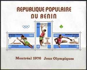 Souvenir Sheet, Highjumping/Basketball/Hurdles, Benin,  , Olympic Games