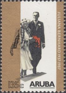 Stamp, Princess Juliana and Prince Bernhard, Aruba,  