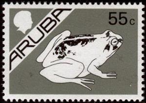 Stamp, Frog, Aruba,  , Frogs