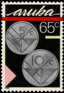 Stamp, 5 And 10-cent, Aruba,  , Coins