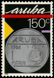Stamp, 1 Florin, Aruba,  , Coins