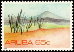 Stamp, Desert, Aruba,  , Landscapes
