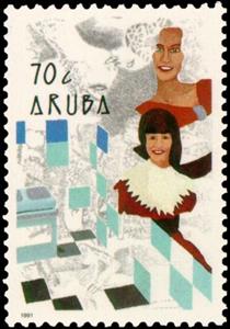 Stamp, Housewife, Aruba,  