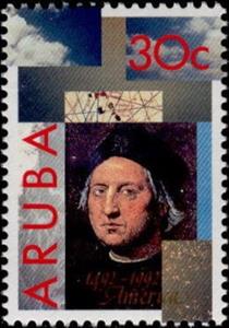 Stamp, Columbus, Aruba,  