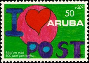 Stamp, Heart, Aruba,  