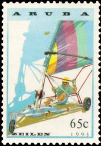 Stamp, Land sailing, Aruba,  