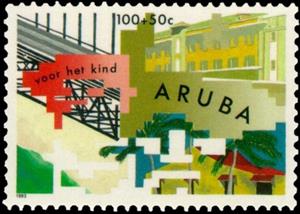 Stamp, Integrating cultures, Aruba,  