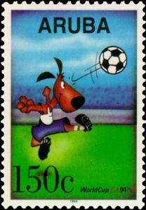 Stamp, Mascot, soccer ball, Aruba,  , Sport, Football (Soccer)