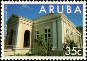 Stamp, Government building, 1888, Aruba,  