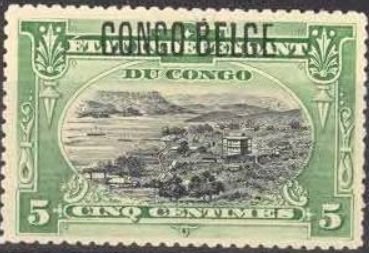 type 'Mols' typographic overprint 'CONGO BELGE'