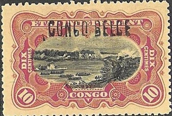 type 'Mols' manual overprint 'CONGO BELGE'