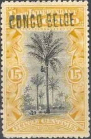 type 'Mols' manual overprint 'CONGO BELGE'